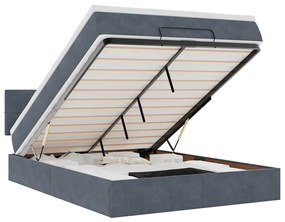 3312621 vidaXL Османска легло с матрак и LED, тъмносиво, 140x190 см, кадифе