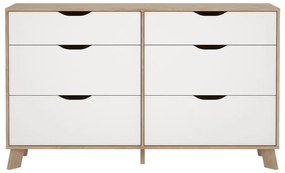 Скрин от дъбов декор в бял и естествен цвят 156x92x40 cm Ikast – Tvilum