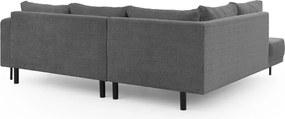 Тъмносив шенилов ъглов диван (ляв ъгъл/L форма) Mauris – Ropez