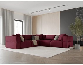 Променлив ъглов диван в цвят бордо Esther – Milo Casa