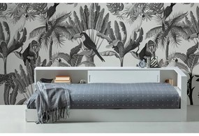 Бяло единично легло от борова дървесина, 90 x 200 cm Connect - WOOOD