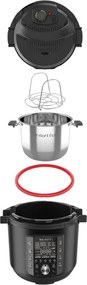 Разопакован: Мултикукър Instant Pot PRO 6 112016701, 1200W, 5.7 л, 28 програми, 11 Системи за безопасност, Черен