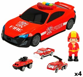 Игра Комплект Превозни Средства Speed &amp; Go Светлина Звук Пожарникар сапьор 1:64 (4 броя)