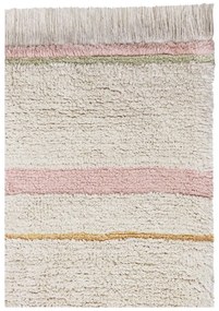 Розов и кремав ръчно изработен памучен килим подходящ за пране 90x130 cm Lanes Vintage Nude – Lorena Canals