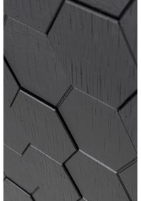 Черен нисък скрин от масивен бор 135x90 cm Linc – White Label