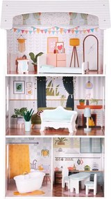 Дървена къща за кукли ALICE - 3 етажа + мебели