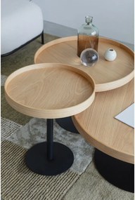 Кръгла странична масичка с дъбов плот ø 40 cm Yuri S – White Label