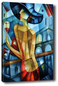 Кубистична дама, 50 x 70 cm Lady in Red - Tablo Center