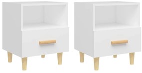 812007 vidaXL Нощни шкафчета, 2 бр, бели, 40x35x47 см