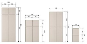 Кремав модулен шкаф от борова дървесина 50x200 cm Daily - vtwonen