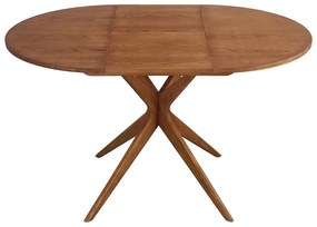 Кръгла сгъваема трапезна маса с допълнителна плоча от декор от дъб ø 90 cm Jubi – Ragaba