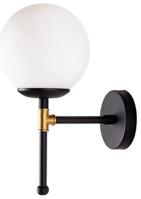 Черна стенна лампа, височина 35 cm Kruva - Squid Lighting