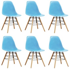 Sonata Трапезни столове, 6 бр, сини, пластмаса
