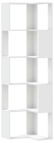 852582 vidaXL Ъглова етажерка 5 нива бял 50x50x179 см инженерно дърво