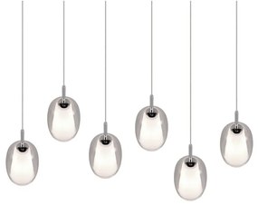 Висяща лампа със стъклен абажур в сребристо Barret - Trio Select