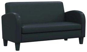 245587 vidaXL Двуместен диван, изкуствена кожа, черен