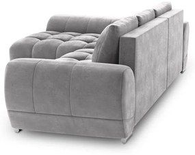 Светлосив ъглов диван с кадифена тапицерия , ляв ъгъл Nuage - Windsor &amp; Co Sofas