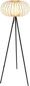 Briloner 1759011 - Подова лампа 1xE27/10W/230V бамбук/черна