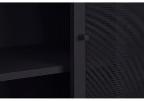 Черно метално шкафче с плъзгащи се врати 90x180x40 cm Veep – Unique Furniture