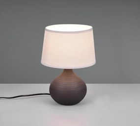 Тъмнокафява настолна лампа от керамика и плат, височина 29 cm Martin - Reality