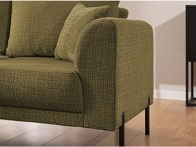 Зелен шенилов ъглов диван (ляв ъгъл/L форма) Mauris – Ropez