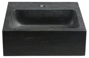 Черен каменен малък умивалник 30x30 cm Blok – Sapho