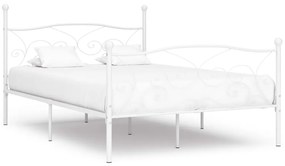 Sonata Рамка за легло с ламелна основа, бяла, метал, 140x200 см