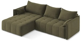 Разтегателен ъглов диван с място за съхранение в цвят каки (ляв ъгъл) Moku – Makamii