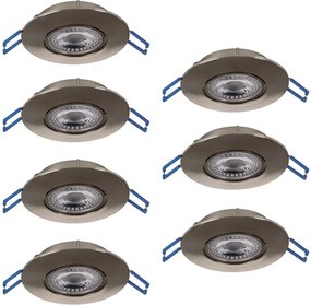 Eglo 300195 - Комплект 7xLED вградени таванни осветителни тела GEDREZ LED/4,9W/230V Ø 9 см, хром