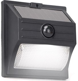 Aigostar - LED соларно осветително тяло със сензор LED/3,7V 6500K 500 mAh IP65 черно