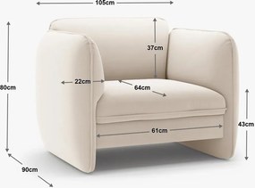 Тъмносиво кадифено кресло Georgia – Micadoni