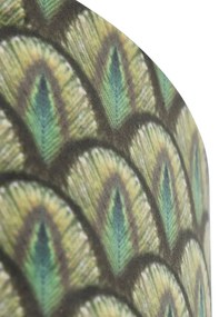 Абажур от кадифе с дизайн на паун 40/40/40 златен интериор