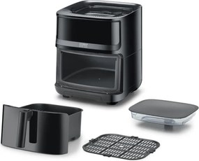 Фритюрник с горещ въздух и пара Caso AirFry & Steam 700, 1700W, 7 л, 10 програми, 60-200°C, Таймер, Прозорец, Напомняне, Черен