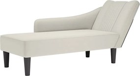 4009799 vidaXL Кушетка с десен подлакътник, кремав, кадифе