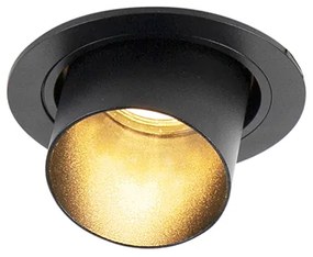 Модерен вграден прожектор черен кръгъл наклоняем - Installa