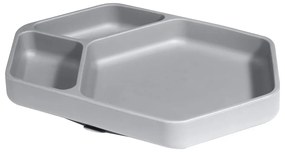 Сива силиконова детска чиния 16x25 cm – Kindsgut