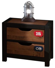 Нощно шкафче от кафява борова дървесина Alex - Vipack