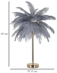 Сиво-златиста настолна лампа (височина 55 cm) Palm – Mauro Ferretti