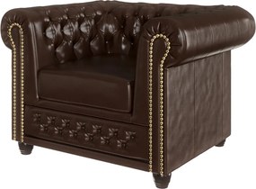 Тъмнокафяв фотьойл от изкуствена кожа York - Ropez