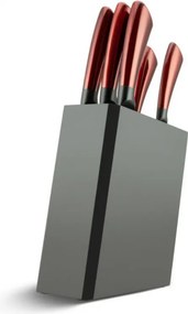 Комплект 5 бр ножове Edenberg EB-936, Карбонова стомана, Поставка, Червен