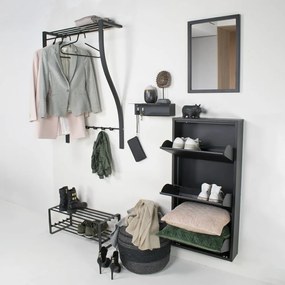 Метална стенна закачалка в сребристо с рафт Carve - Spinder Design