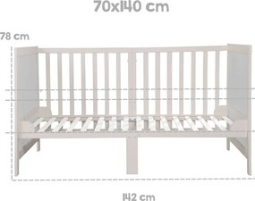 Сиво детско креватче 70x140 cm с регулируема височина Easy Sleep – Roba