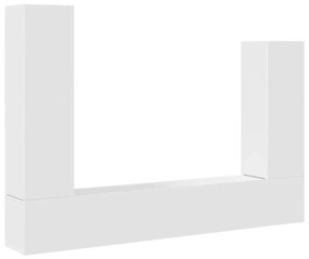 3114630 vidaXL Комплект ТВ шкафове от 4 части, инженерно дърво, бял гланц