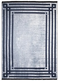 Сив моден килим с противоплъзгащо покритие и геометрична шарка Ширина: 140 см | Дължина: 200 см