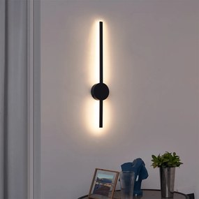 Модерна стенна лампа черна 60 см с LED - Clockwise