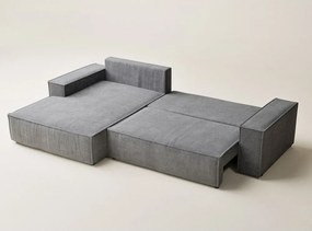 Сив шенилов сгъваем/с място за съхранение ъглов диван (ляв ъгъл) Maze – Maison de Rêve