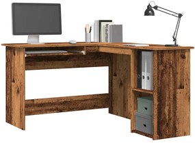 855900 vidaXL Ъглово бюро, старо дърво, 120x140x75 см, инженерно дърво