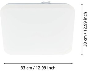 Бяло LED осветително тяло за таван 33x33 cm FRANIA – EGLO
