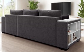 Разтегателен ъглов диван с подлакътник етажерка Мелвин Спринг S