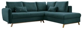 Тюркоазен ъглов разтегателен диван десен ъгъл Scandic Lagom - Miuform